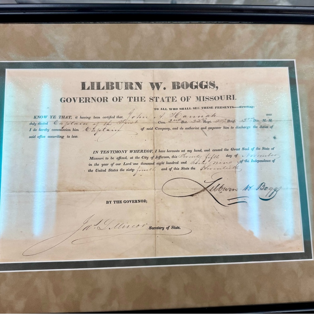 Framed Historical Document with Signature